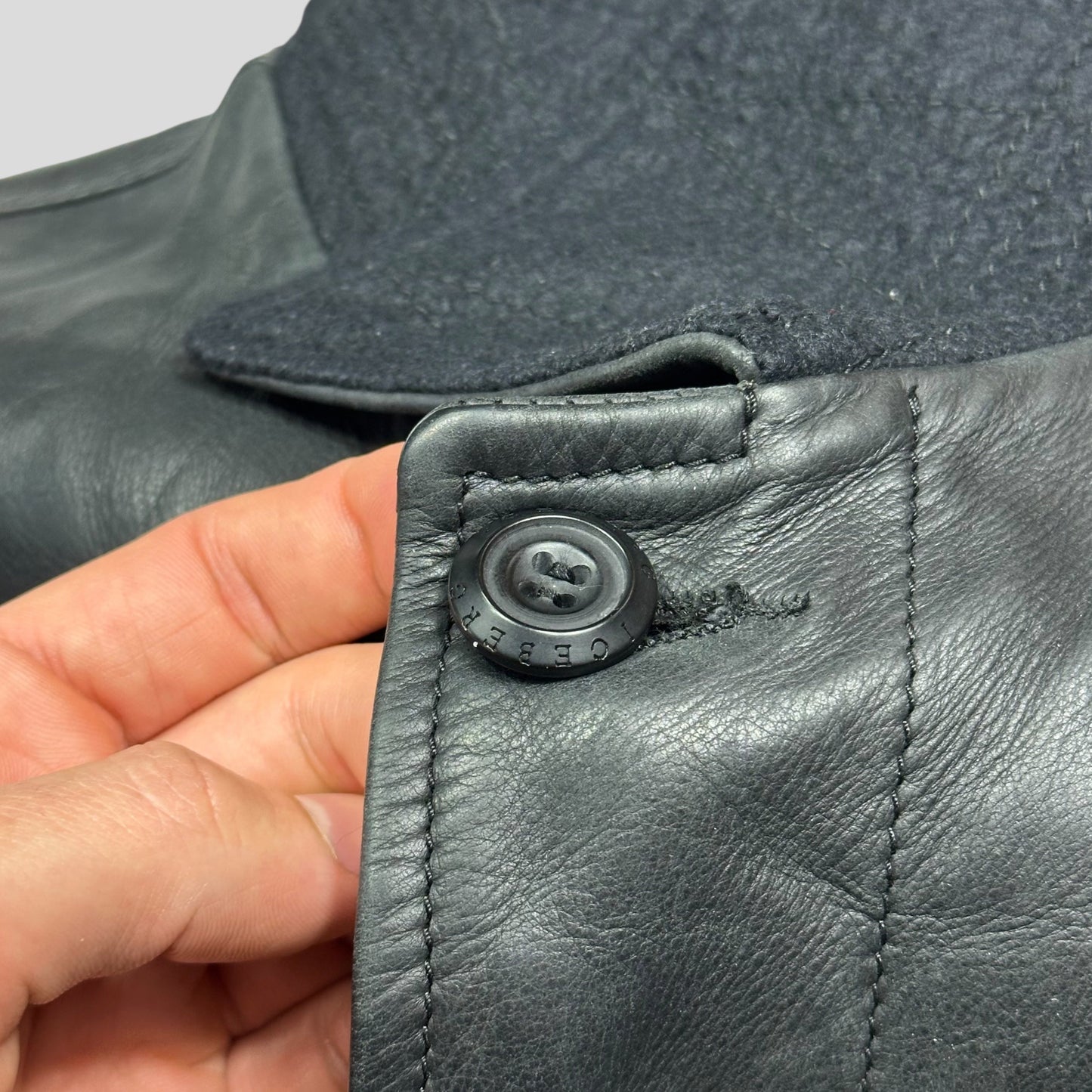 Iceberg 90’s Wool Lined Leather Harrington Work Jacket - L