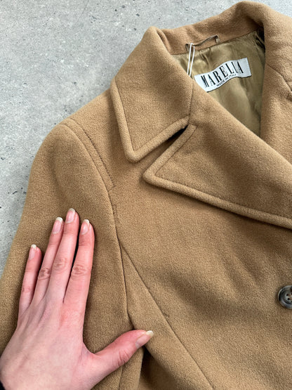 Marella 1990s Virgin Wool Double Breasted Coat - M