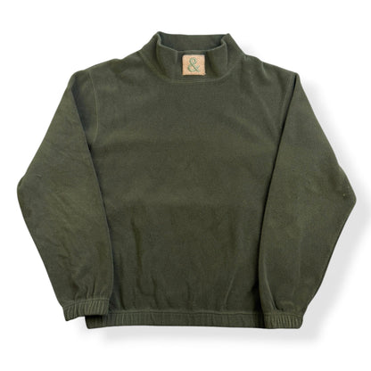 2000's Dolce & Gabbana Mock Neck Fleece Sweatshirt (L) | Large, Green