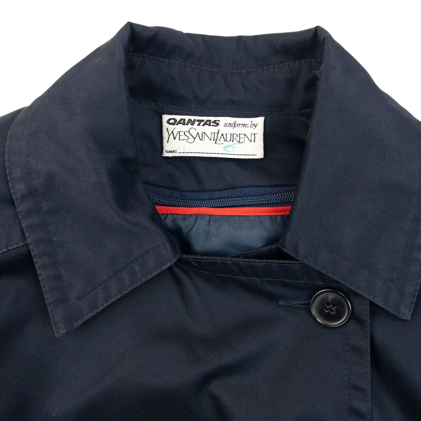 Vintage 80s YSL Yves Saint Laurent Belt Waist Trench Jacket Womens Size XL | XL, Navy