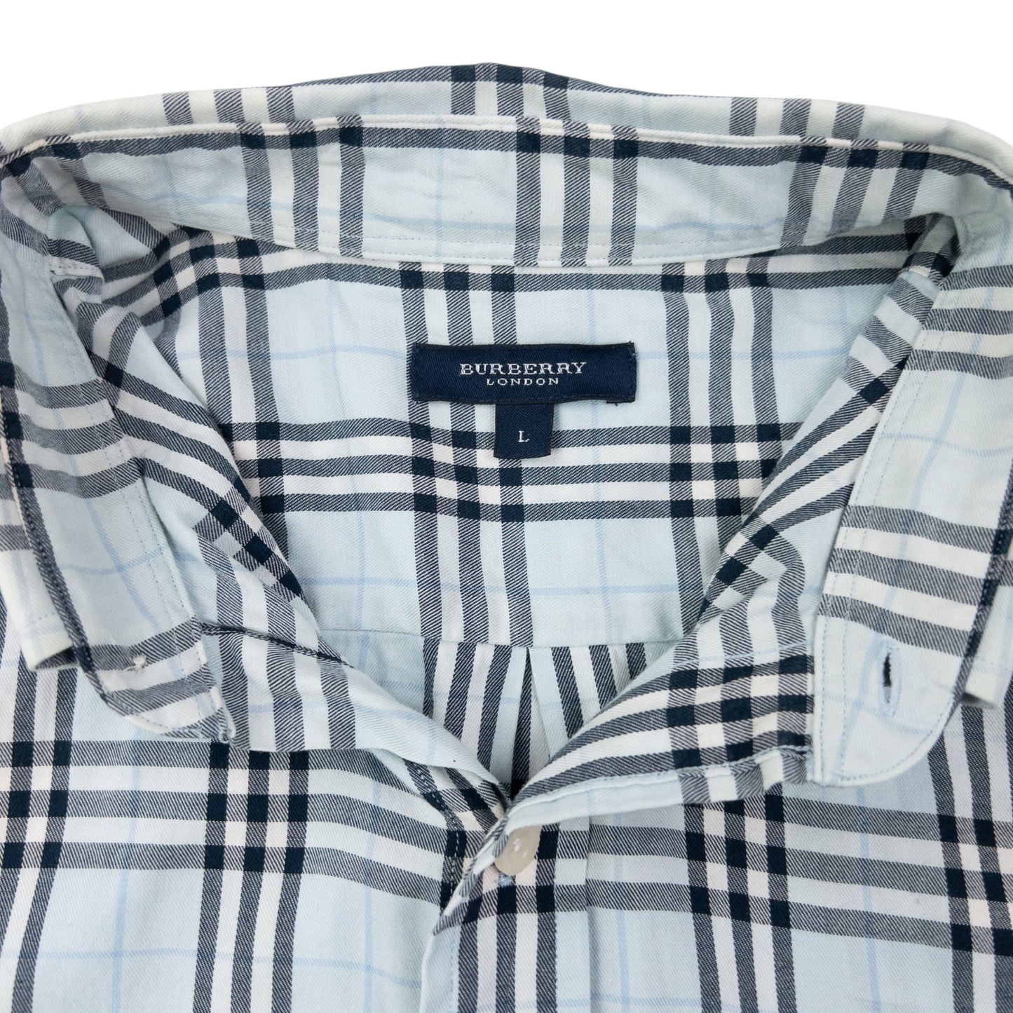 Vintage 2000s Burberry Nova Check Long Sleeve Button Up Shirt Size L | Large, Blue