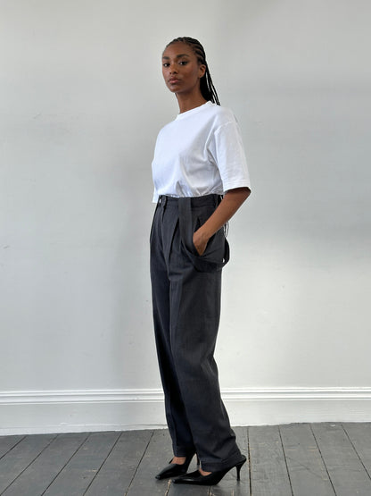 Vintage 1990s Pleated Detectable Braces Tailored Trousers - W26