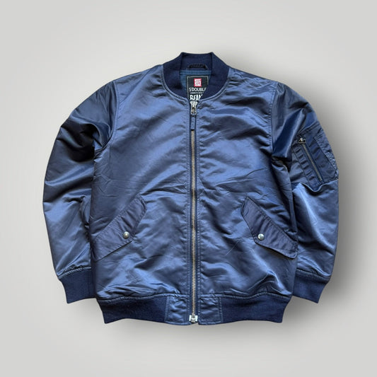 AW/10 Beams x S Double Bomber Jacket S | O/S, Navy