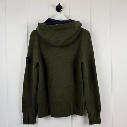 Stone Island Wool Hooded Knit Olive (M) | Medium, Olive