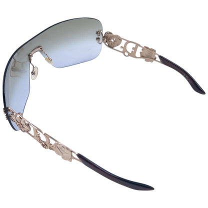 Vintage Dior Spuns Floral Rimless Sunglasses