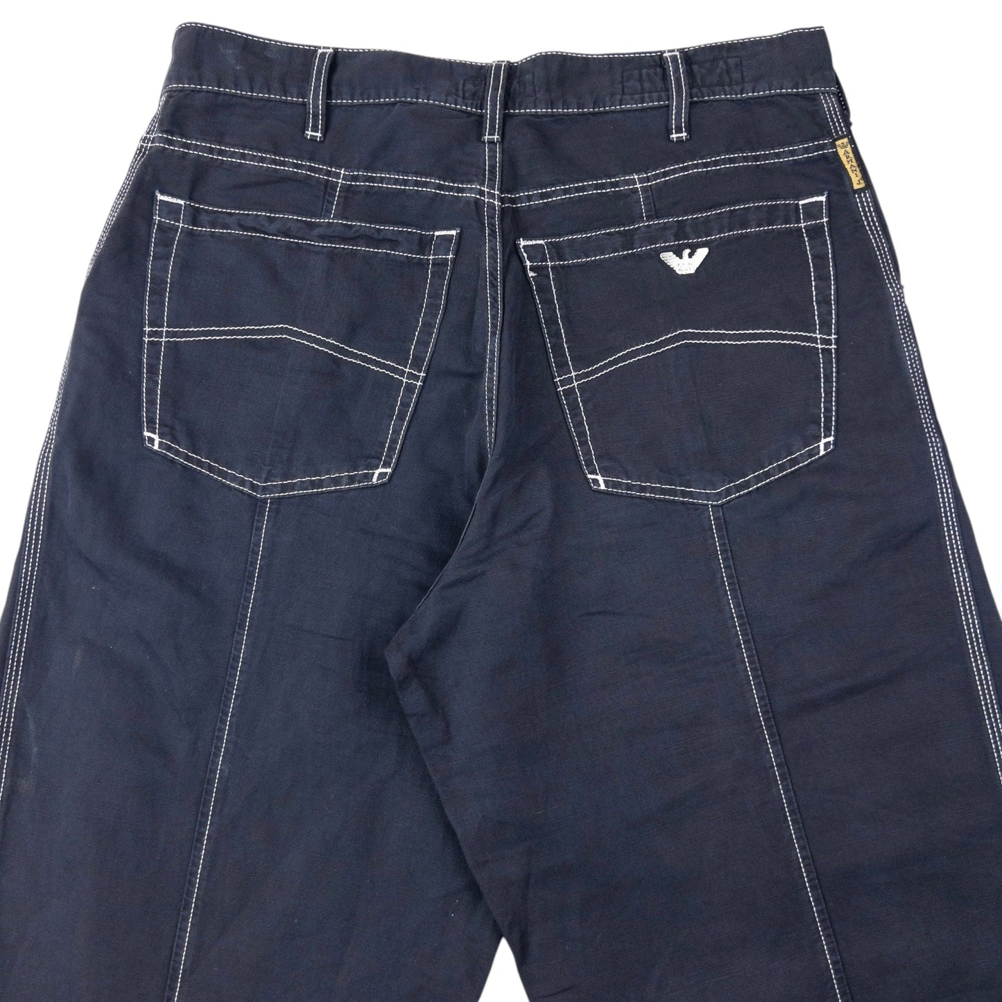 Vintage 2000s Armani Jeans Lightweight Hemp Trousers Size W33 | W33, Navy