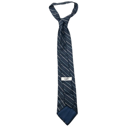 Vintage 90s Issey Miyake Striped Silk Tie | O/S, Navy