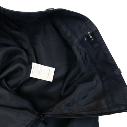 Vintage 90s Gucci By Tom Ford Leather Waist Skirt Womens Size W27 | W27, Black