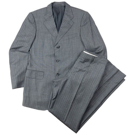 Vintage 90s Gucci By Tom Ford Striped Jacket & Trousers Suit Set Size XL | XL, Grey