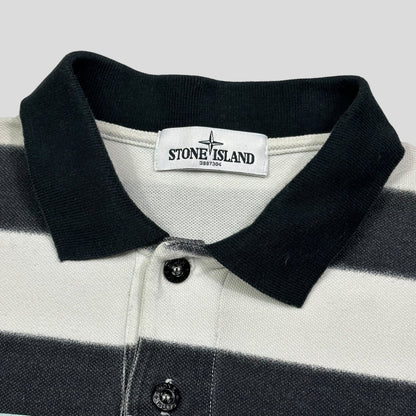 Stone Island SS13 Mint Logo Striped Polo Shirt - L (M)