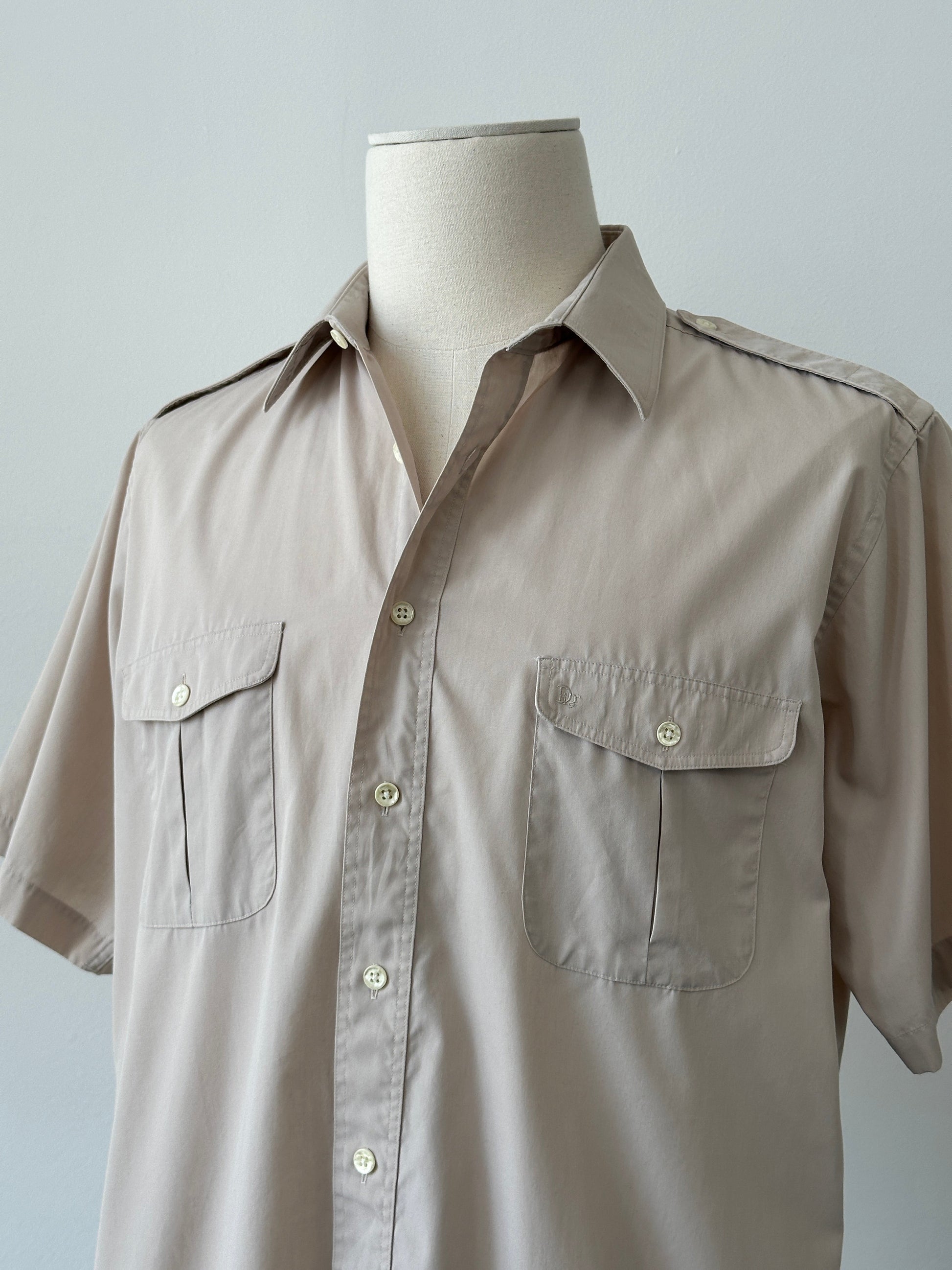 Christian Dior Monsieur 1990s Cotton Short Sleeve Shirt - L
