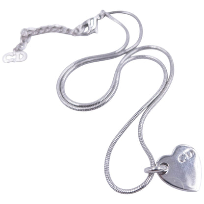 Vintage Dior Silver Heart Charm Necklace