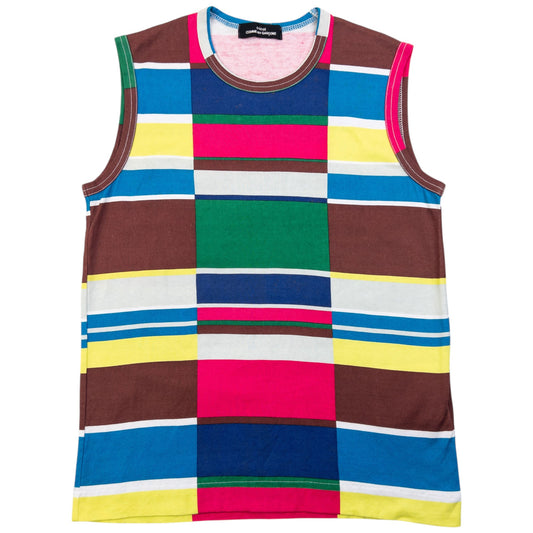 Vintage SS2001 Comme Des Garçons Tricot Pattern Vest Top Womens Size S | Small, Tan