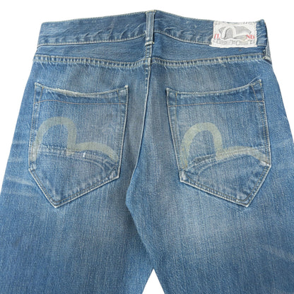 Vintage Puma X Evisu Double Gull Japanese Denim Jeans Size W30 | W30, Blue