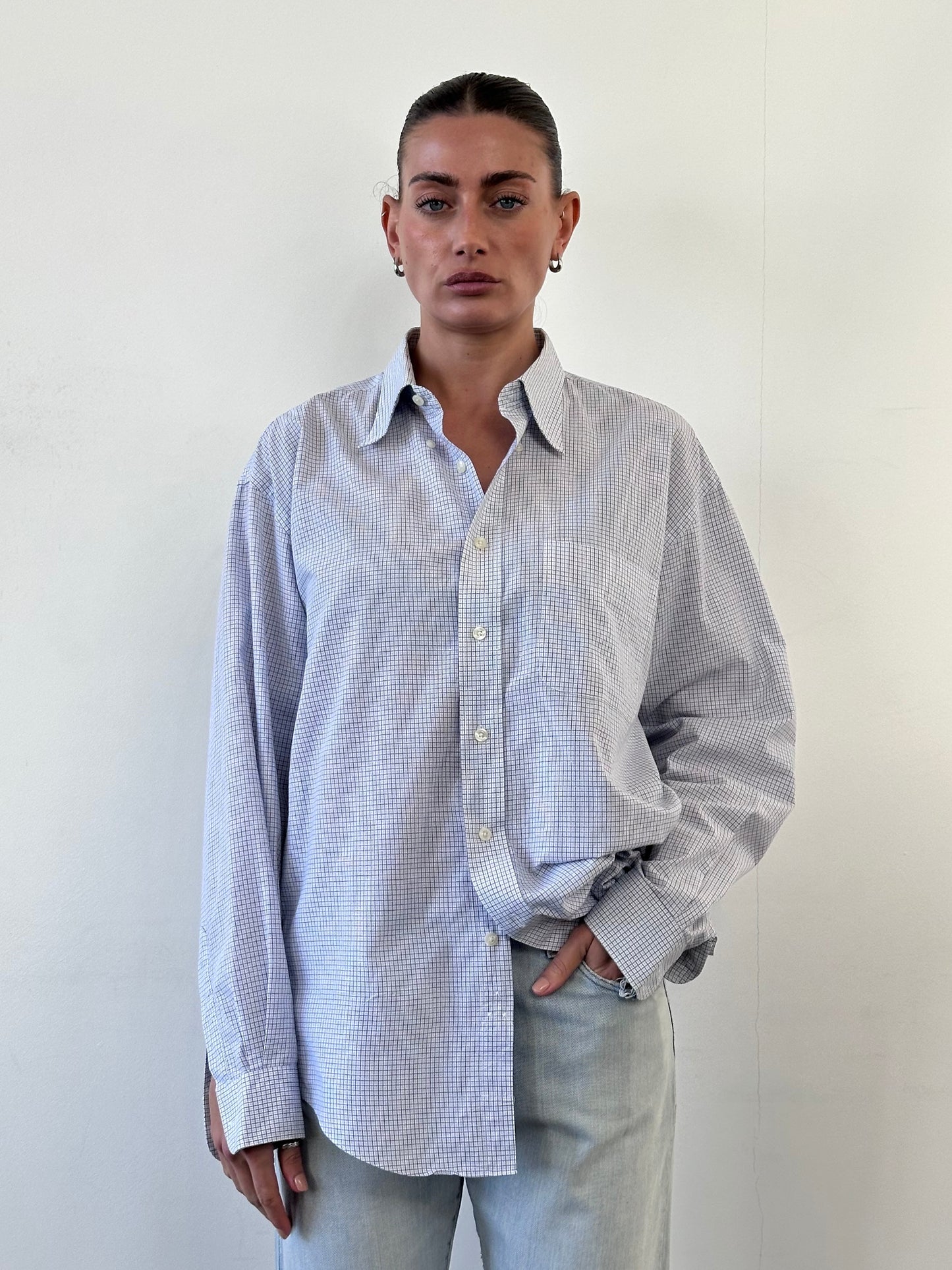 Yves Saint Laurent 90s Check Cotton Shirt - L/XL