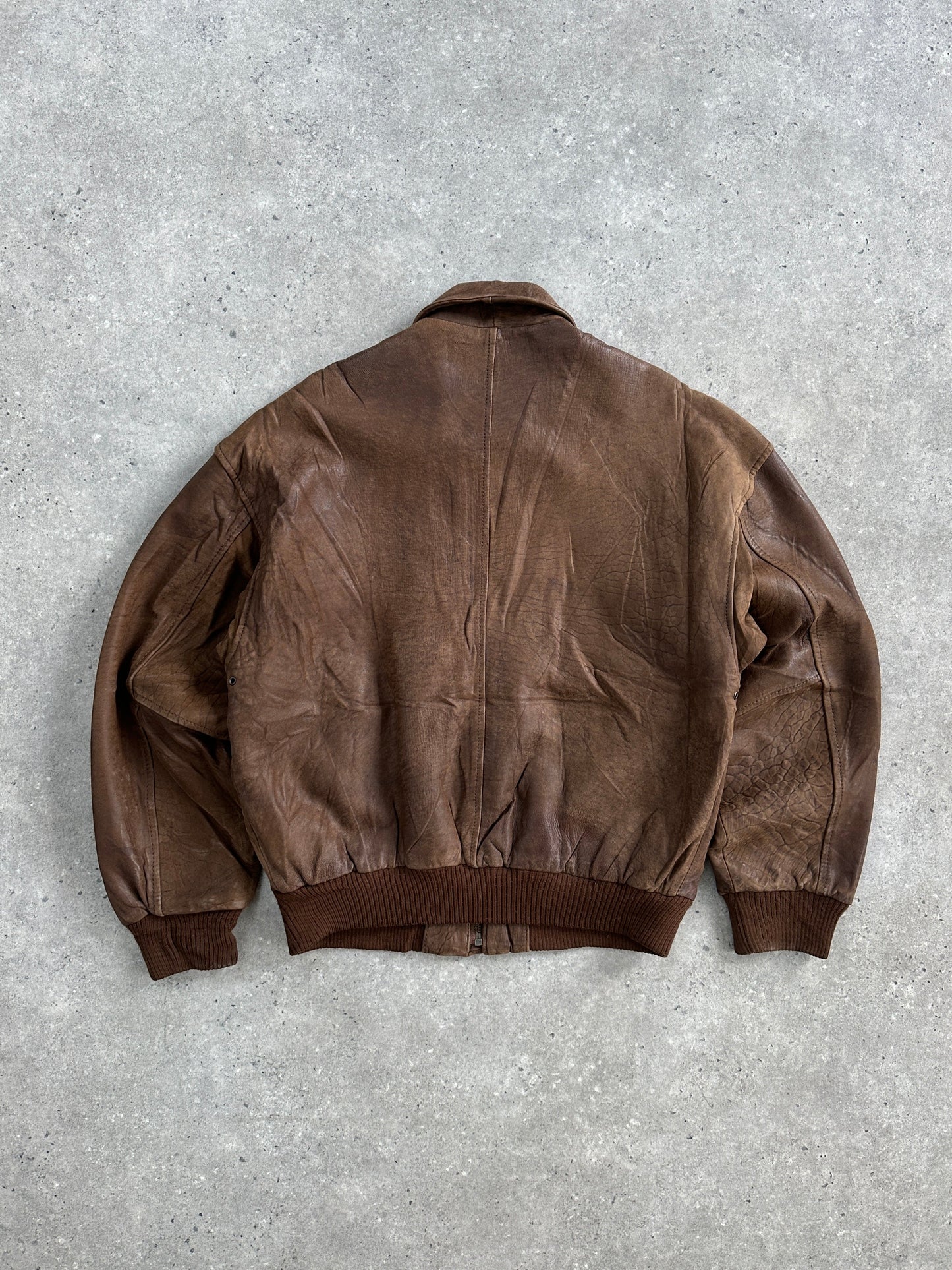 Vintage 90s Leather Bomber Jacket - M/L
