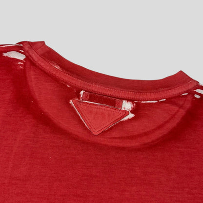 Prada 2006 Sublimation Corrosion Print Triangle Logo T-shirt - S