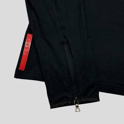Prada Sport 00’s Red Tab Turtleneck Technical Zip T-shirt - S/M | Default Title, Black