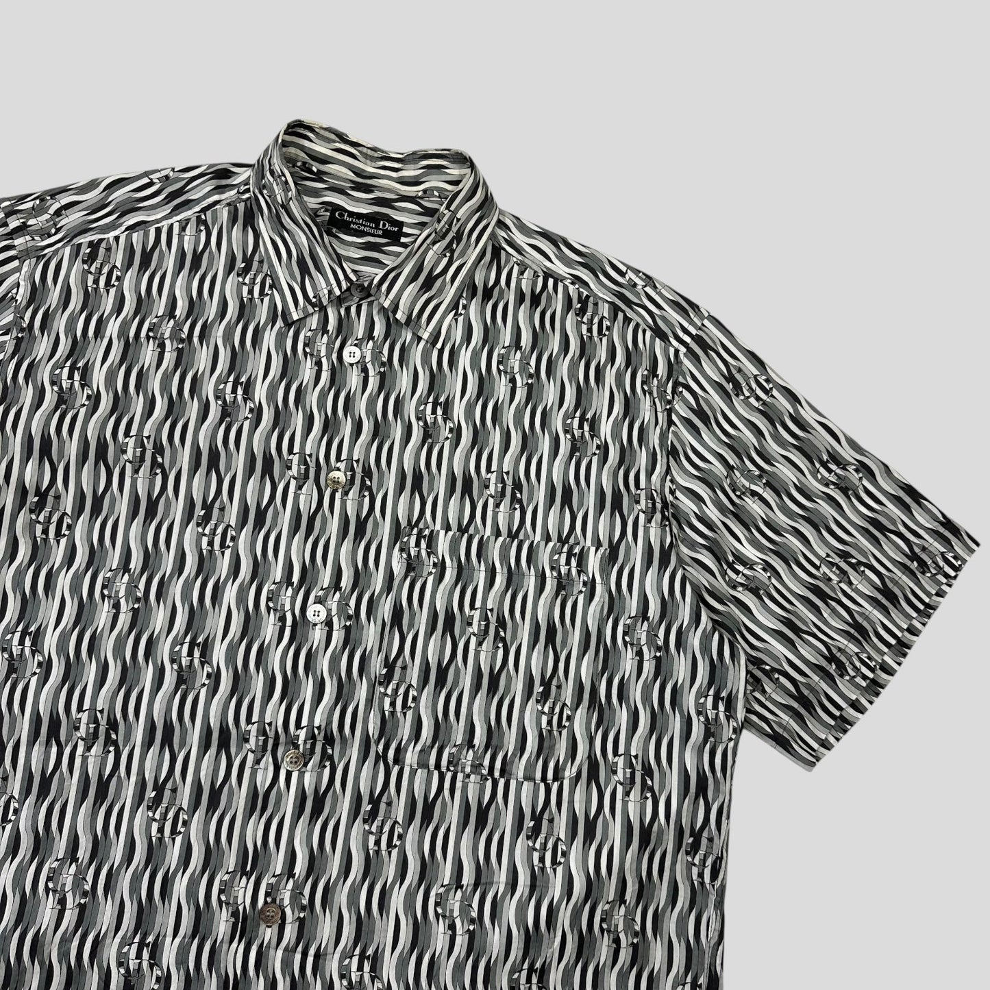 Christian Dior Monsieur 90’s Optical Illusion Spellout Logo Shirt - L/XL | Default Title, Multicoloured