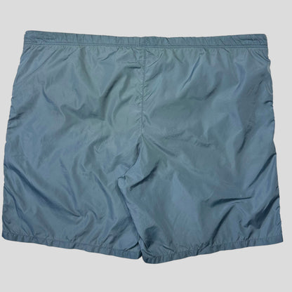 Prada 2014 Metallic Blue Red Tab Nylon Swim Shorts - M