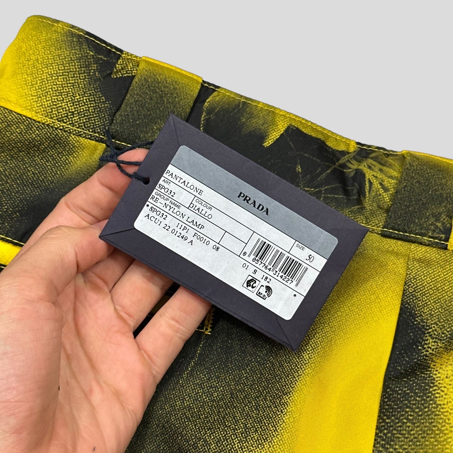 Prada x Raf Simons 2022 Re-Nylon Wolf Print Baggy Bermuda Shorts