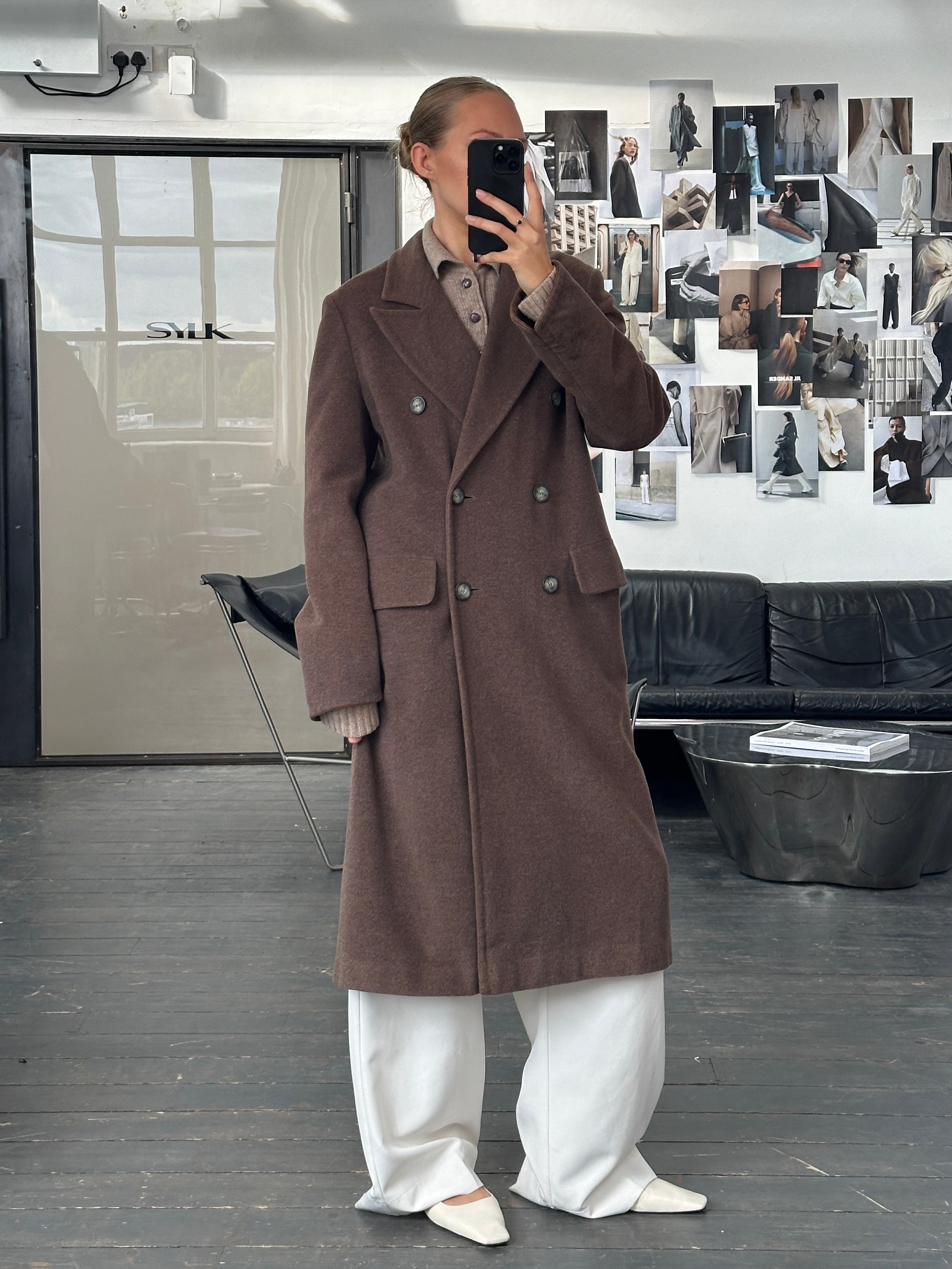 【archive】90's WOOL DOUBLE BREASTED COAT Sportmax 1990s Wool Double Breasted Coat - M/L – Known Source