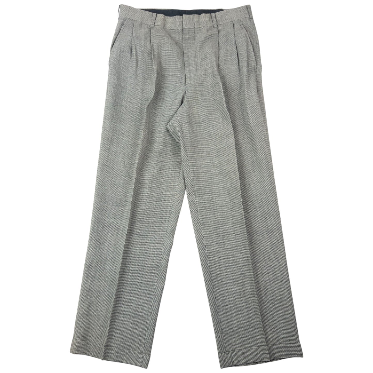 Vintage 90s Issey Miyake Checkered Jacket & Trousers Suit Set Size L | Large, Grey