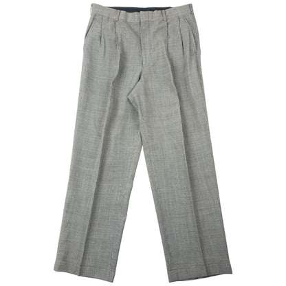 Vintage 90s Issey Miyake Checkered Jacket & Trousers Suit Set Size L | Large, Grey