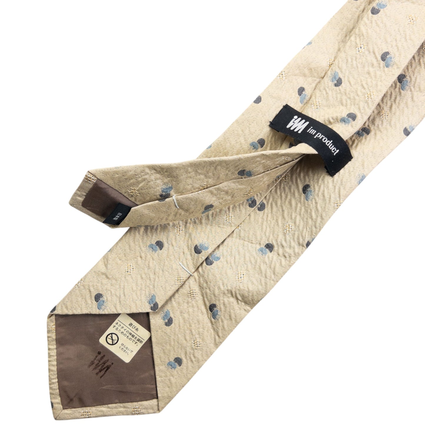 Vintage 90s Issey Miyake Pattern Silk Tie | O/S, Cream