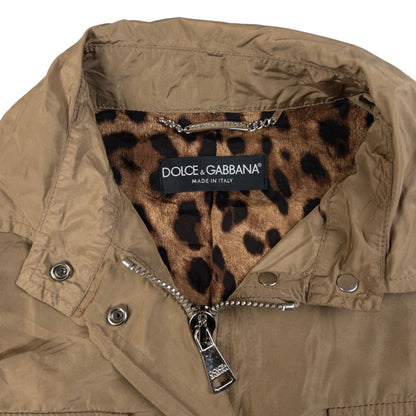 Vintage Dolce & Gabbana Multi Pocket Leopard Lined Military Jacket Women's Size M