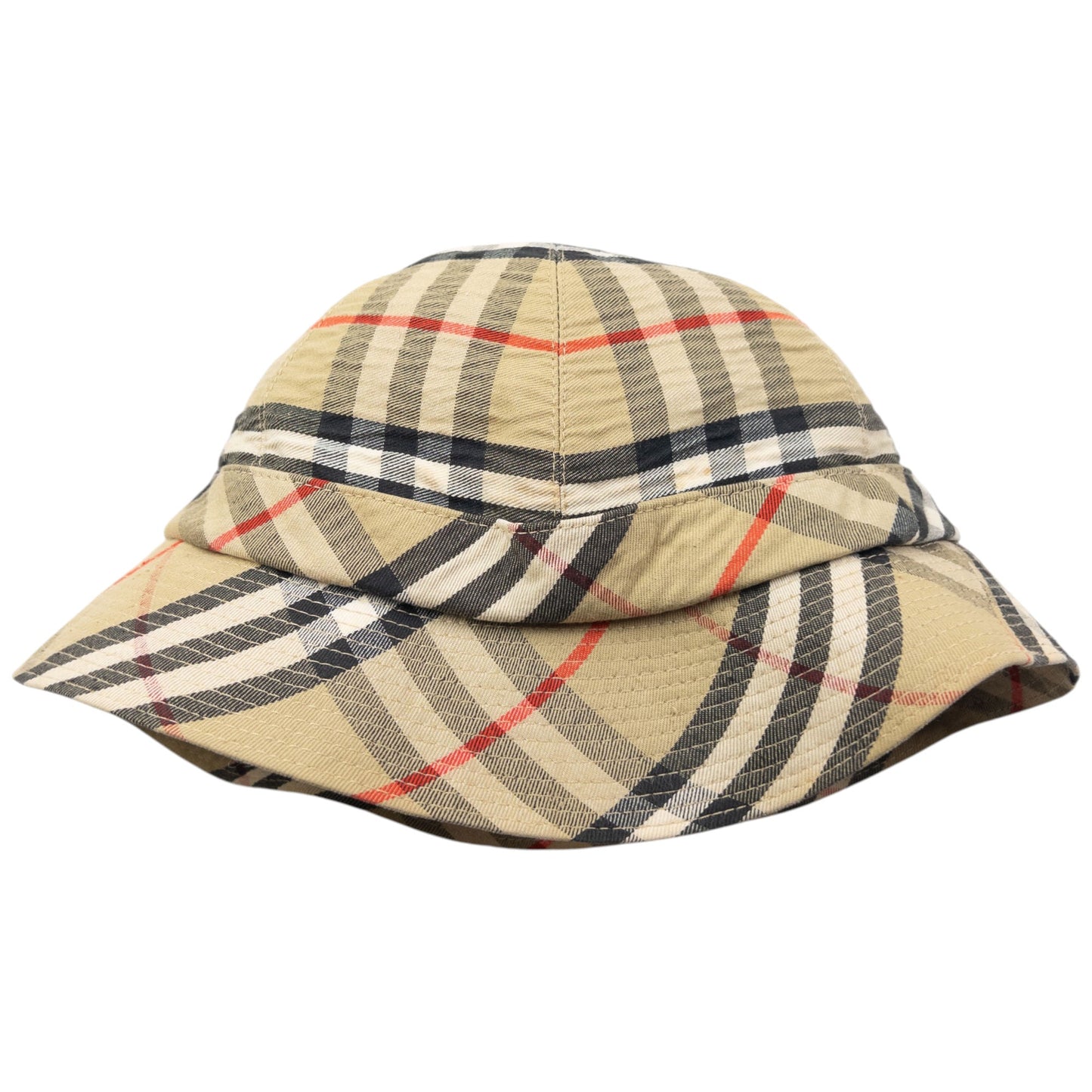 Vintage 80s Burberry Nova Check Bucket Hat Size M | O/S, Beige
