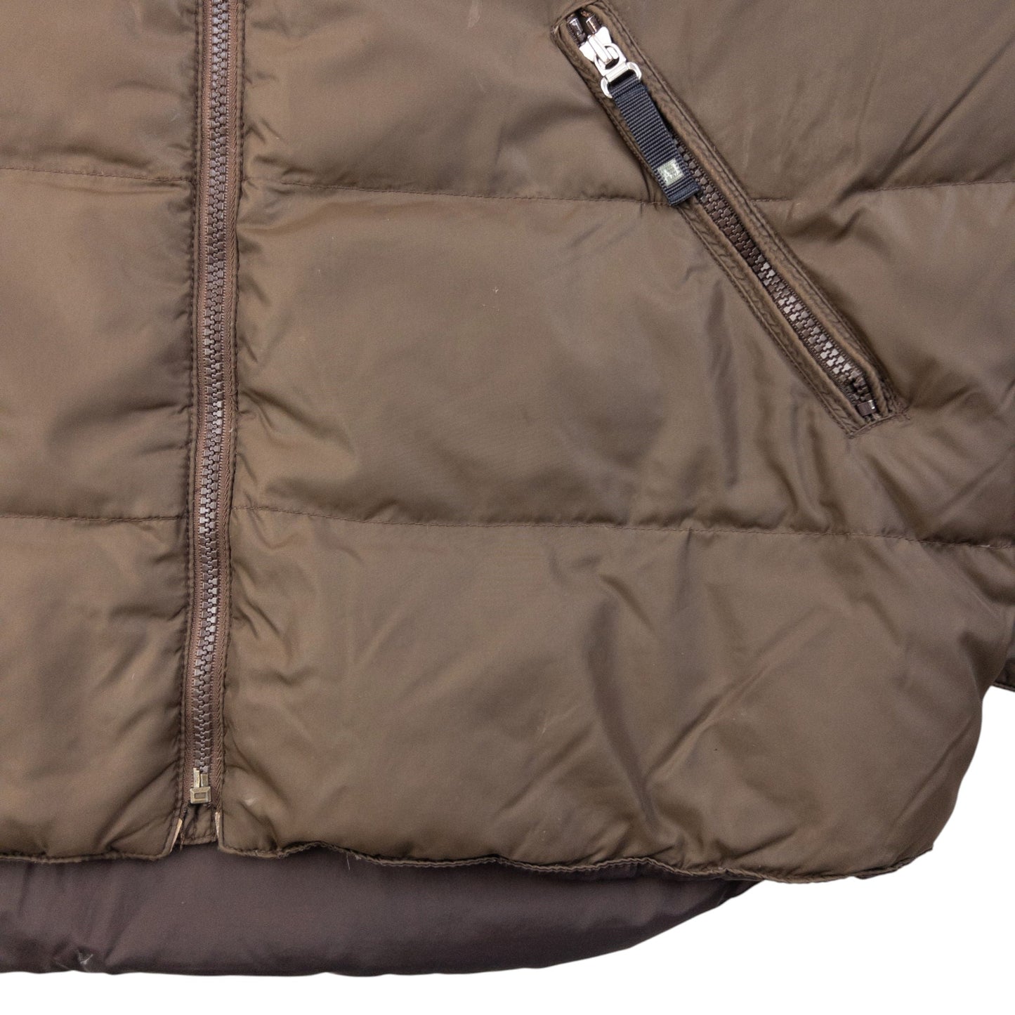 Vintage Armani Jeans Zip Up Puffer Jacket Size | Large, Brown
