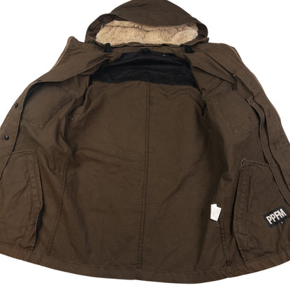 Vintage PPFM Fur Hood Zip Up Cargo Jacket Size S