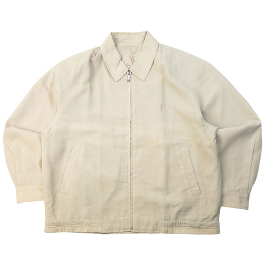 Vintage 90s YSL Yves Saint Laurent Harrington Jacket Size S | Small, Beige