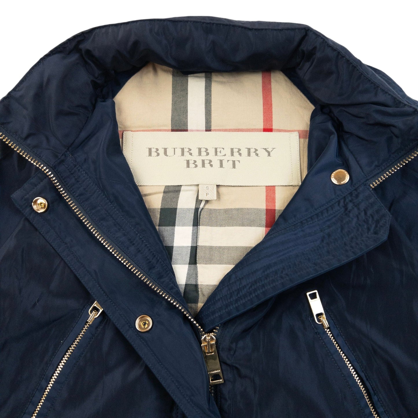 Vintage Burberry Brit Roll Sleeve Jacket Womens Size S | Small, Navy