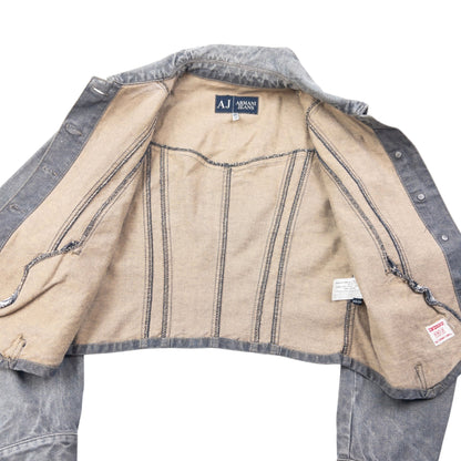 Vintage 2000s Armani Jeans Cropped Denim Jacket Womens Size M