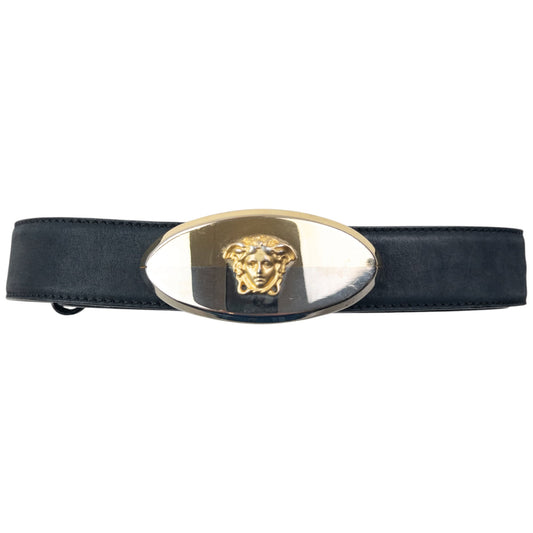 Vintage 90s Gianni Versace Medusa Buckle Leather Belt Size M | O/S, Multicoloured