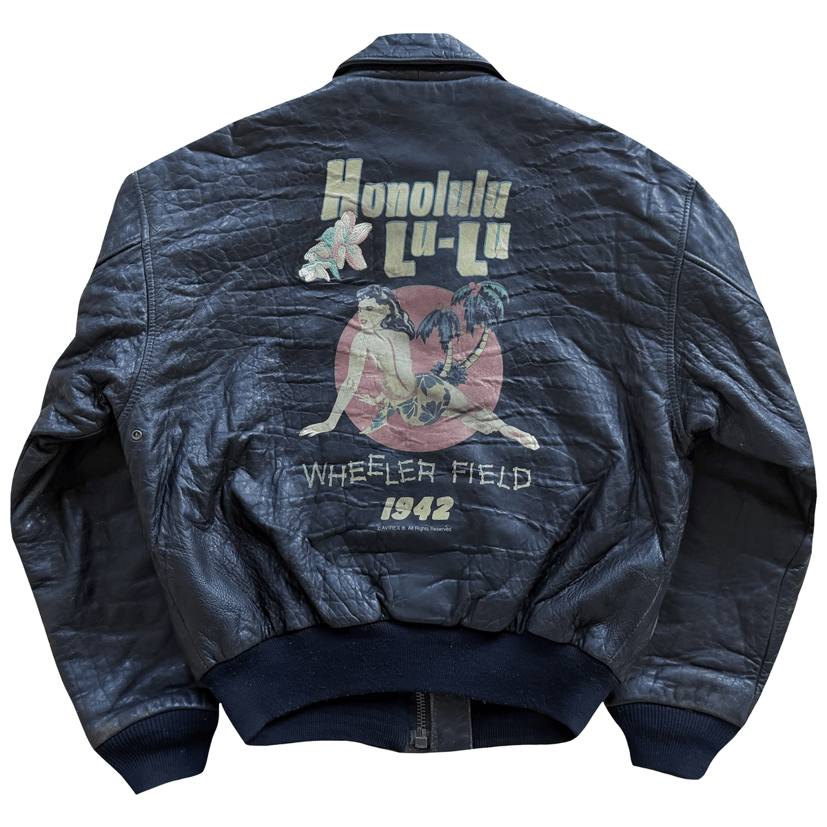 Avirex 'Honolulu Lu-Lu' 90's A2 Leather Flight Jacket - XS | XS / S, Red