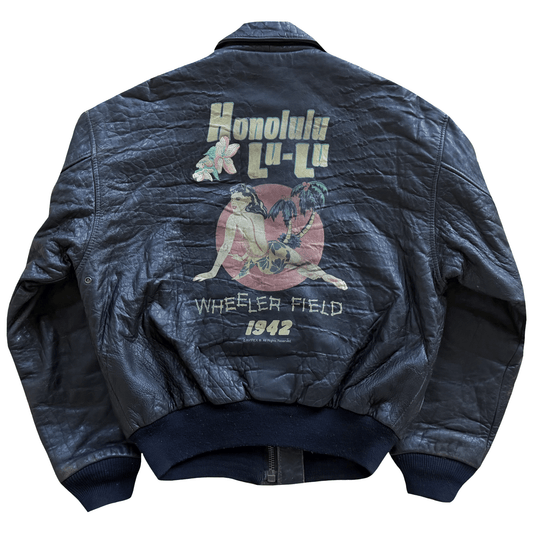 Avirex 'Honolulu Lu-Lu' 90's A2 Leather Flight Jacket - XS | XS / S, Red