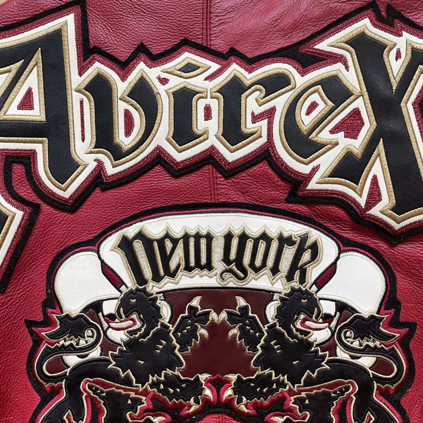 Avirex New York Lions Leather Varsity Jacket - M