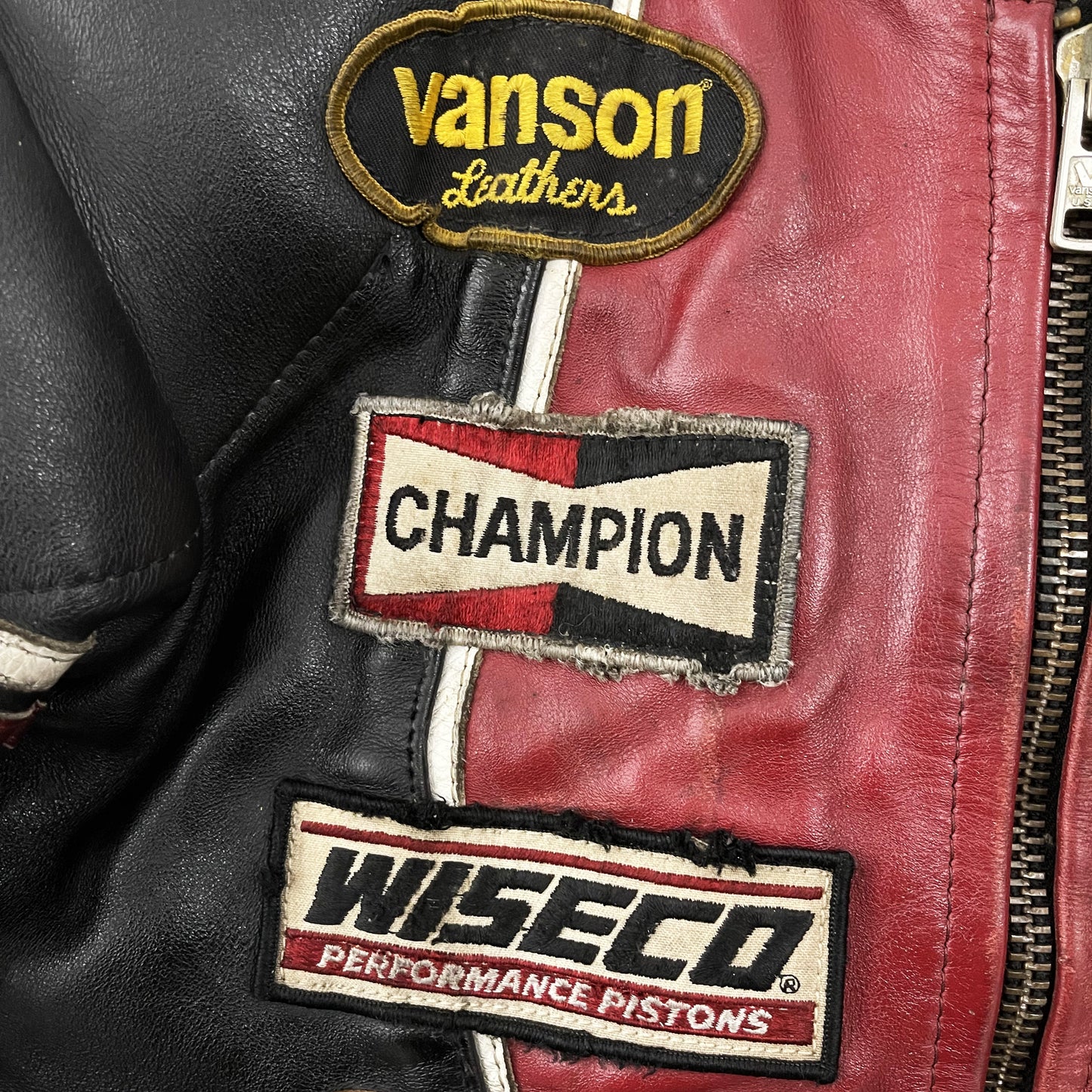 Vanson Leathers One Star Motorcycle Racer Jacket - S | Small, Red