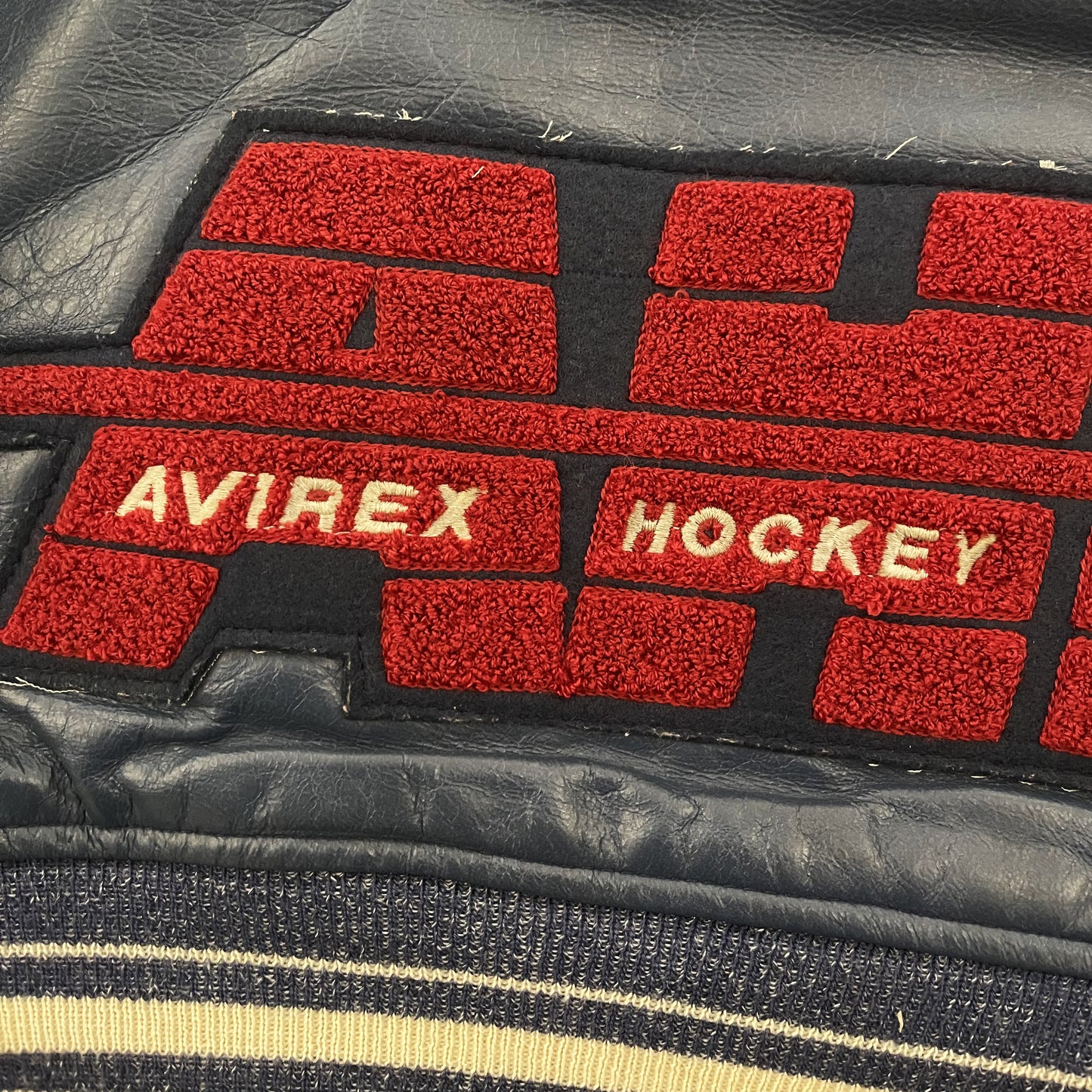 Avirex Hockey League Leather Varsity Jacket - M