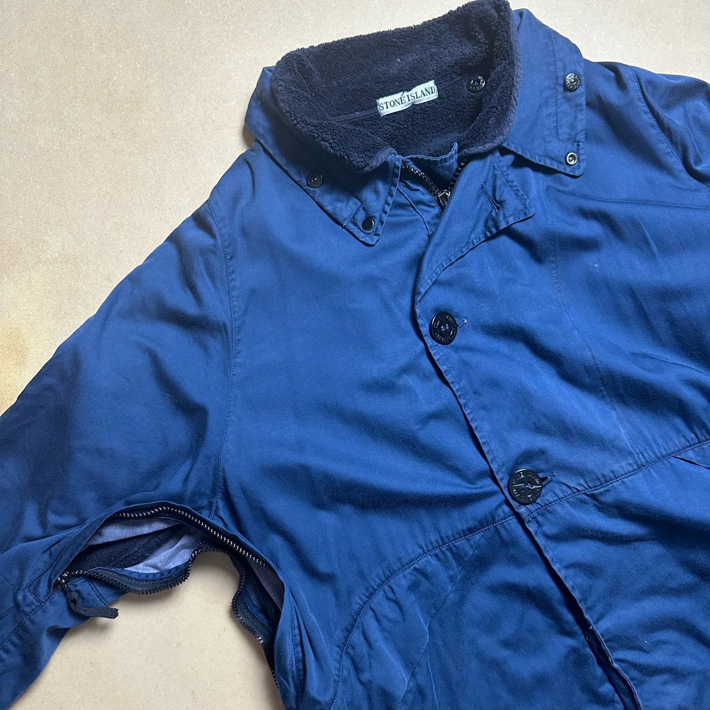 A/W 1996 Egyptian Blue Raso Gommato Dual Layer Coach Jacket