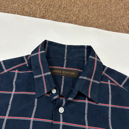 Louis Vuitton Monogram Plaid Checkered Silk Shirt - S