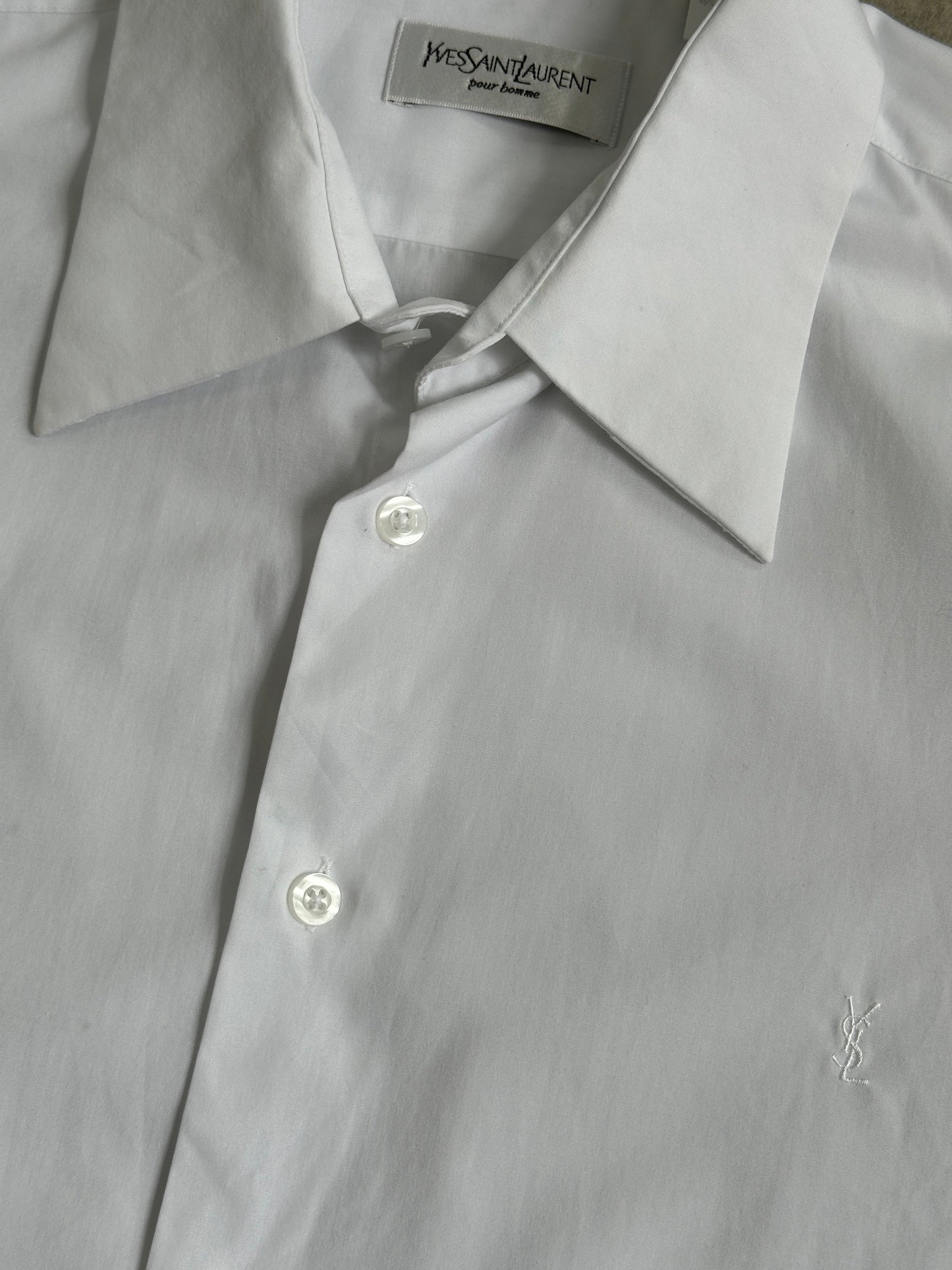 Yves Saint Laurent Pour Homme 2000s Cotton Dress Shirt - L-XL