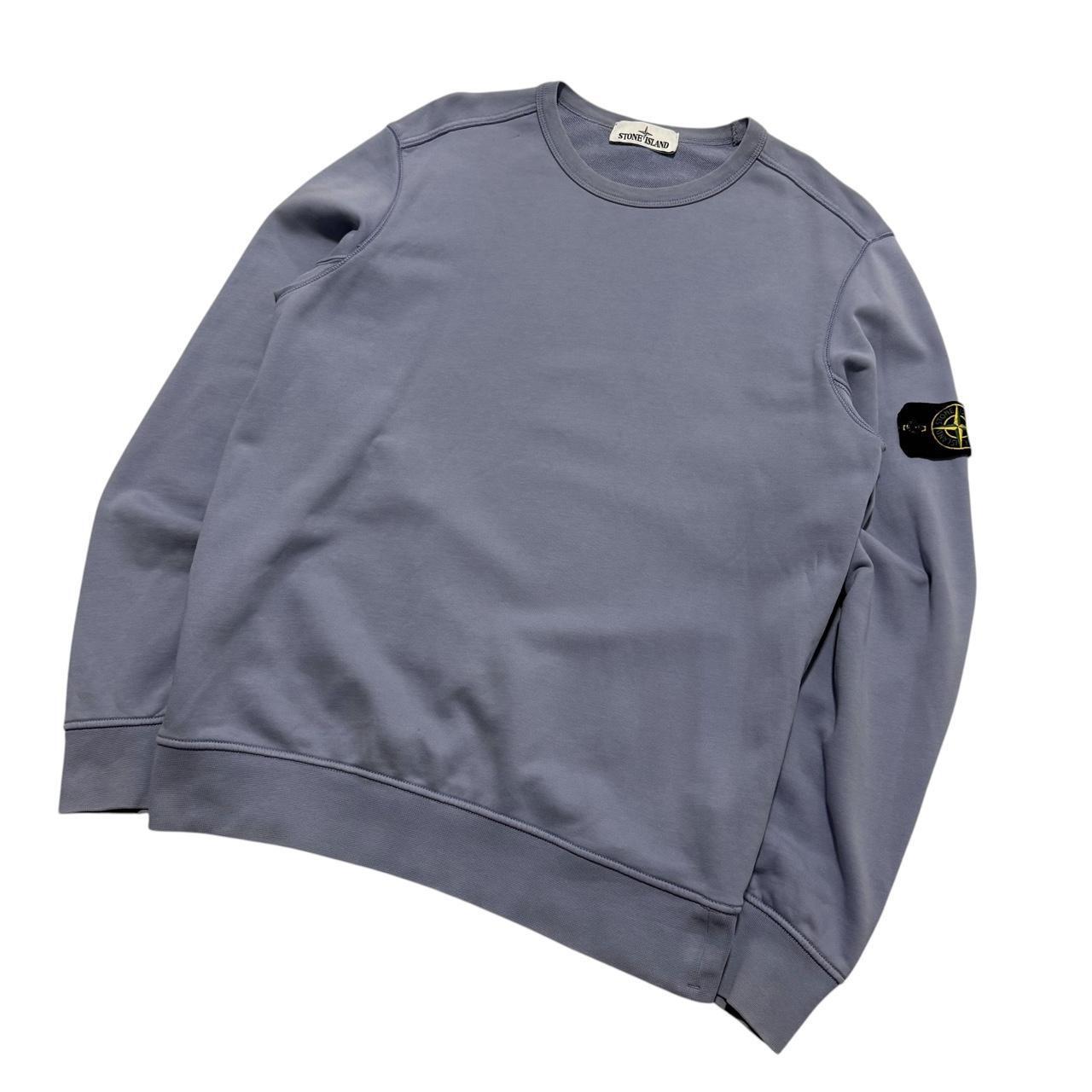 Stone Island Baby Blue Pullover Crewneck | Large, Blue