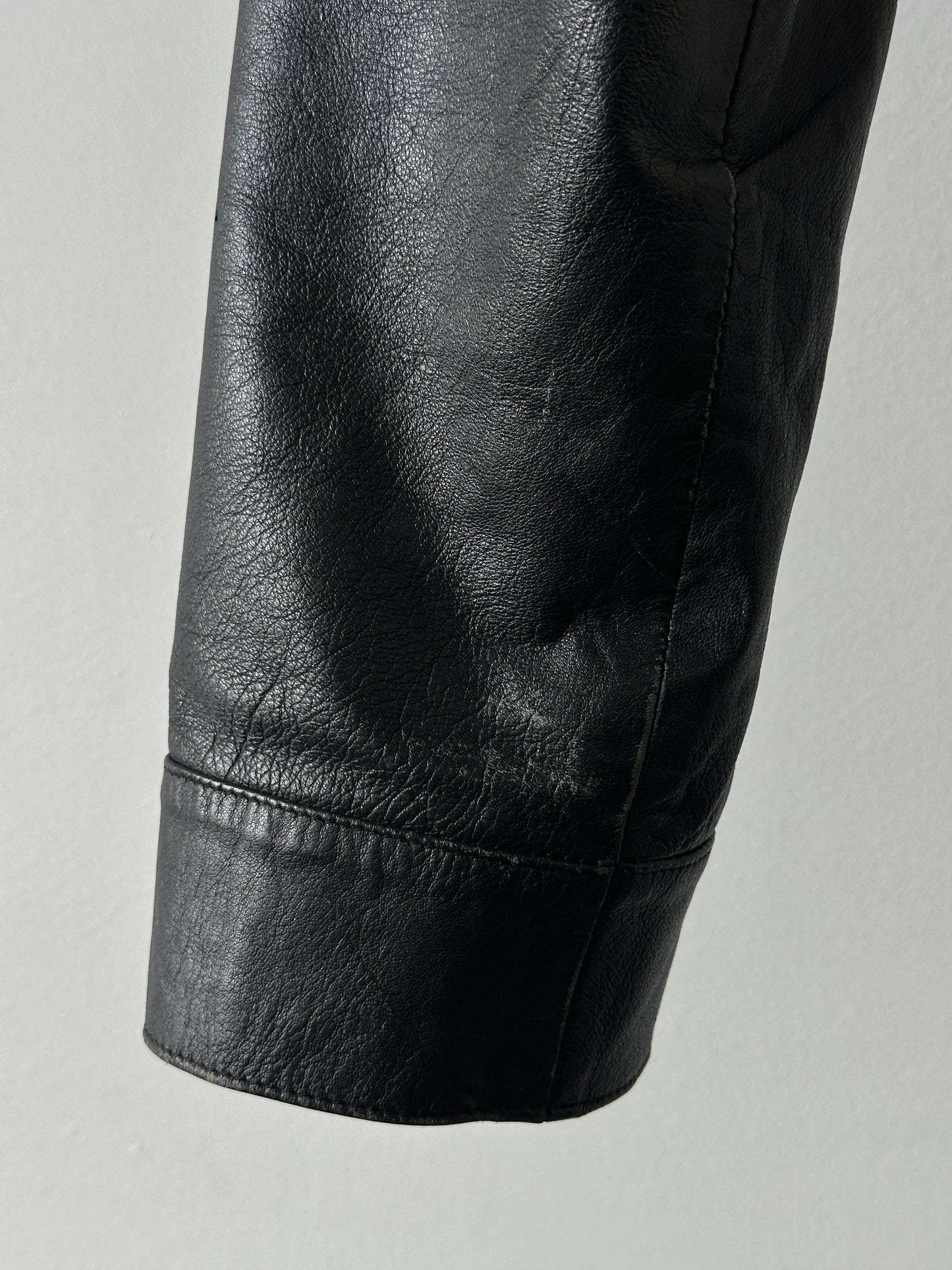 Vintage 1990s Cropped Leather Jacket - XL