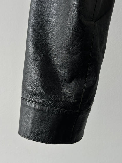 Vintage 1990s Cropped Leather Jacket - XL