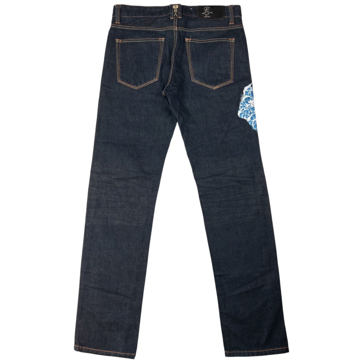 Vintage Big Train Embroidered Dragon Japanese Denim Jeans Size W34