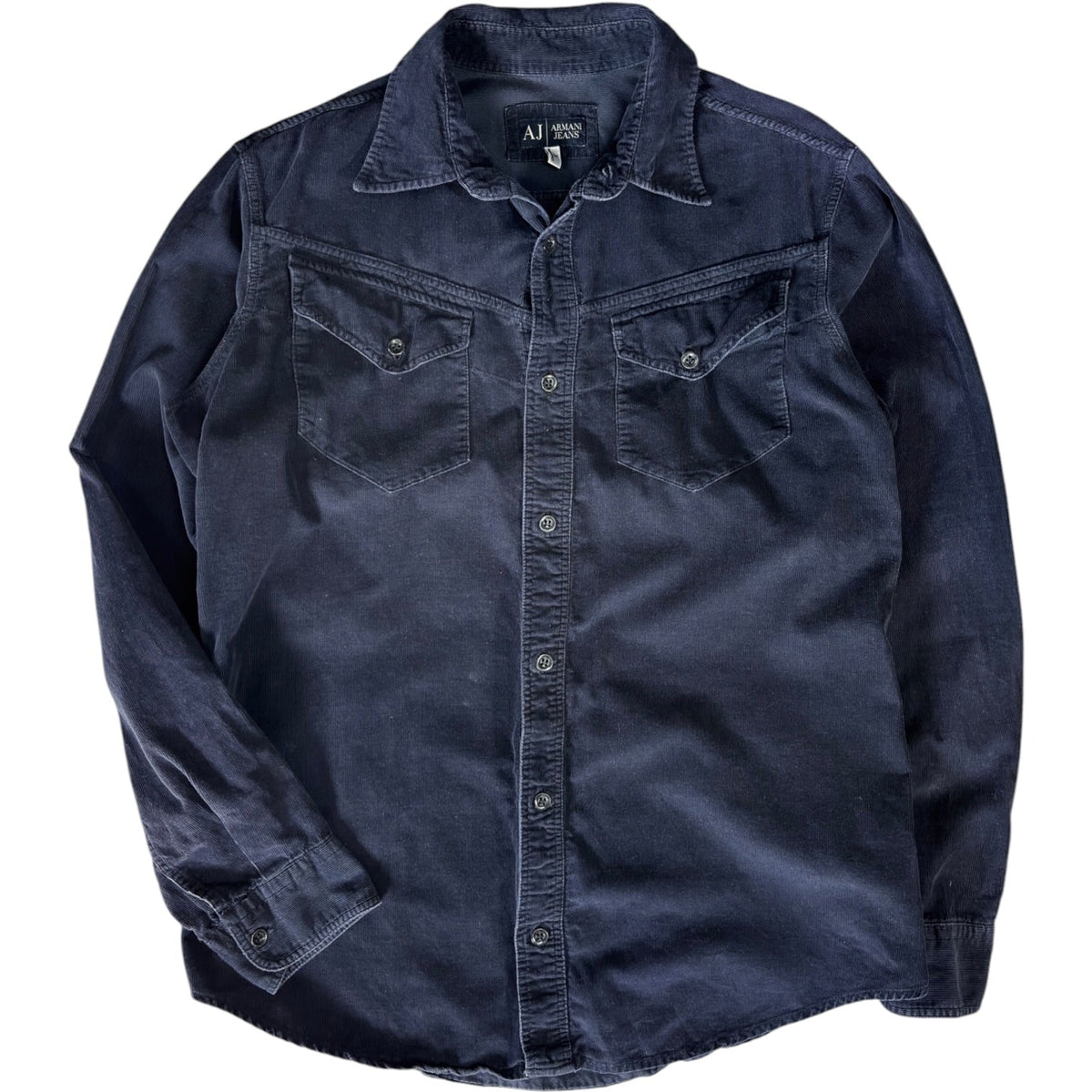 Armani Jeans 00’s Mini Corduroy Shirt S | Small, Navy